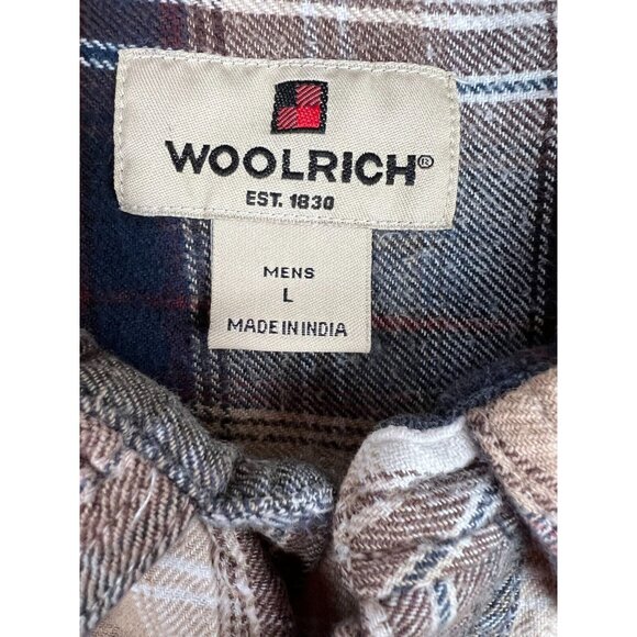 Woolrich Mens Button Up Long Sleeve Flannel Plaid Shirt Large Multicolor - Picture 7 of 9